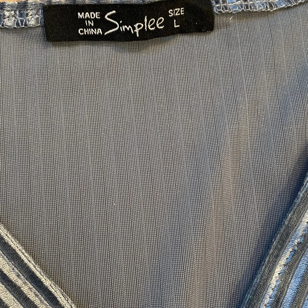 Simplee Icy Blue Velvet Dress - Picture 3 of 5